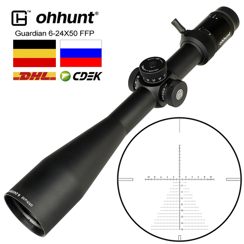 Ohhunt-mira telescópica para Rifle táctico de caza, 6-24X50 FFP, retícula grabada de vidrio, retícula lateral, Parallax, reinicio de bloqueo ► Foto 1/6