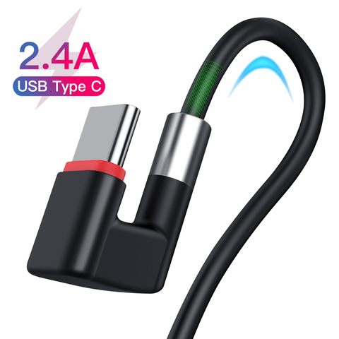 Cable Micro USB tipo C de 180 grados para móvil, Cable de carga rápida para Samsung Galaxy S8 S9 Plus, Huawei ► Foto 1/6