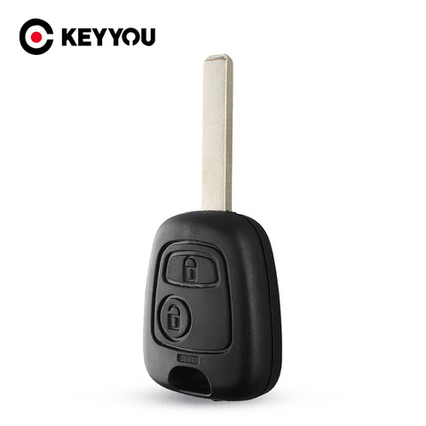 KEYYOU-carcasa de llave de coche para Citroen C1, C2, C3, C4, XSARA, Picasso, HU83/ VA2/sin hoja, funda Fob, 2 botones, mando a distancia, en blanco ► Foto 1/6