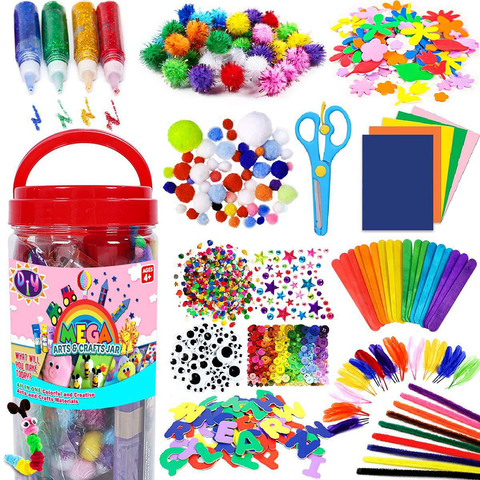 Palos de felpa coloridos materiales de lana con pompones para niños, manualidades Montessori, tubo para contar matemáticas, palo educativo, rompecabezas para niños, juguete ► Foto 1/6