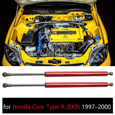 Para Honda Civic Type R (EK9) 1997-2000 frente capucha capó amortiguador modificar de fibra de carbono de puntales Shock levantar apoya ► Foto 1/3