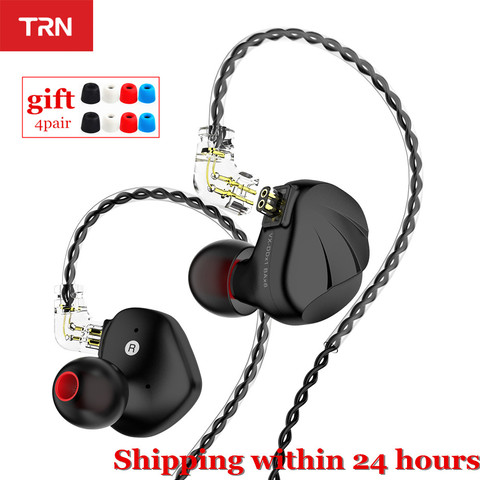 TRN-auriculares intrauditivos VX 6BA 1DD con Monitor de Metal, auriculares deportivos HIFI con Cable reemplazable de 2 pines TRN V90 s BA8 T300 ASX ZAX T4 ► Foto 1/6