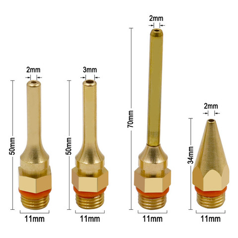 Pistola de pegamento de fusión en caliente, boquilla de cobre puro de pequeño calibre, largo y corto, 2,0x70mm, 3,0x50mm, 2,0x50mm, 34x2,0mm, accesorios para pistola de pegamento, 1 ud. ► Foto 1/5