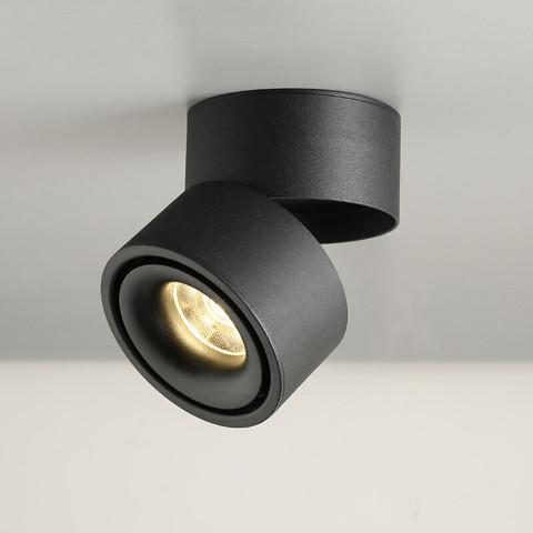 Luz descendente LED COB regulable montada en superficie lámparas de techo LED, 7W/10W/15W, luces de fondo giratorias plegables y de 360 ° ► Foto 1/5