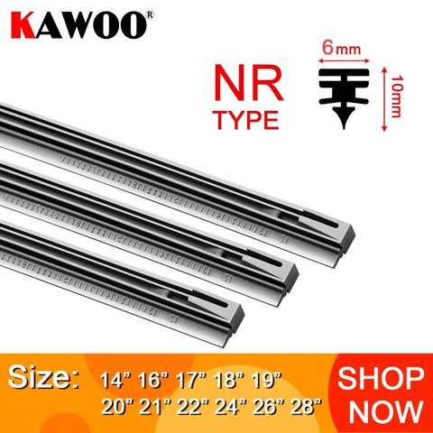 KAWOO de parabrisas de coche limpiaparabrisas inserto de caucho Natural de 6mm (relleno) 14 
