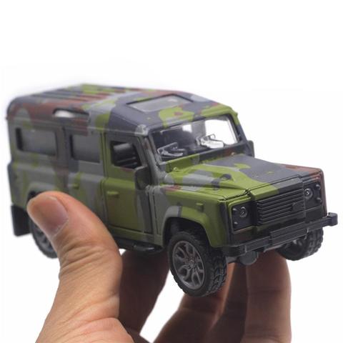 Camión de camuflaje para niños, modelo de camión con luz LED, música, coche todoterreno, juguete para regalo interactivo, 1/32 ► Foto 1/6