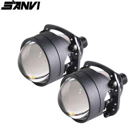 SANVI 2,5 pulgadas S8 35W 6000K coche Bi lentes de proyector LED faro H4H7 9005, 9006 LED proyector de la motocicleta del coche de la linterna Accesorios ► Foto 1/6