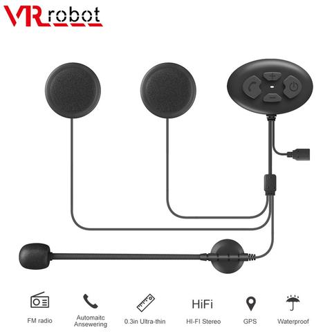 VR robot-auriculares inalámbricos para motocicleta, cascos con Bluetooth, manos libres, compatible con Radio FM, novedad ► Foto 1/6