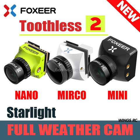 Foxeer/Mini/Micro / Nano dientes 2 1,7mm 1200TVL PAL/NTSC 4:3/16:9 conmutable Starlight FPV cámara Super HDR para FPV Drone ► Foto 1/6