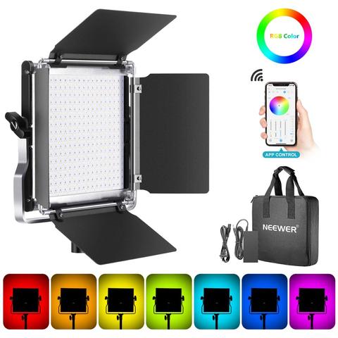 Neewer 660 RGB luz Led con Control APP, 660 SMD LEDs CRI95/3200K-5600K/0-100% brillo/0-360 colores ajustables/9 aplicable ► Foto 1/6