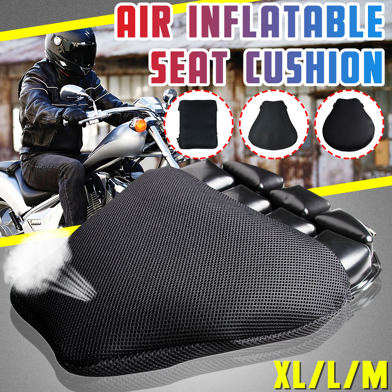 Cojín de aire para asiento de motocicleta Universal, inflable 3D cojín, antideslizante, transpirable, con absorción de impacto, M/L/XL ► Foto 1/6