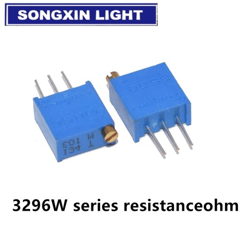 10 Uds 3296W serie resistencia ohmio Trimpot potenciómetro de ajuste 1K 2K 5K 10K 20K 50K 100K 200K 500K 1M ► Foto 1/1