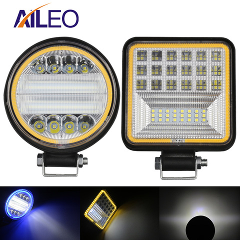 Barra de luz LED de obra todoterreno de 4 pulgadas, foco combinado de haz de luz diurna, 12V, 126W, para Jeep, ATV, UAZ, 4WD, 4x4, camión ► Foto 1/6