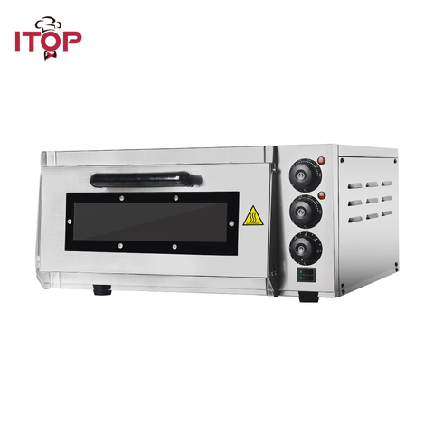 ITOP-horno eléctrico de 2kW de una capa para pizzas, horno eléctrico para hornear pasteles, pan y Pizza con temporizador ► Foto 1/6