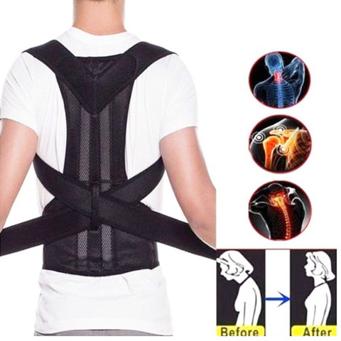 Corrector de postura de espalda Unisex, soporte de clavícula, entrenador de espalda ajustable, encorvado y hundido ► Foto 1/6