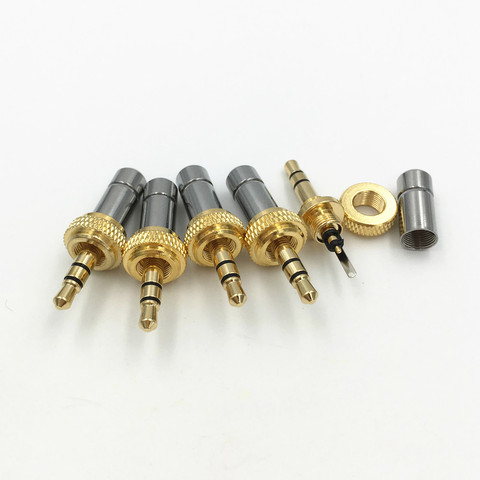 Mini conector plateado de 3,5mm, 3 Pole, bloqueo de tornillo, Conector estéreo, soldadura de Audio, para auriculares estéreo DIY, 1 Uds. ► Foto 1/4