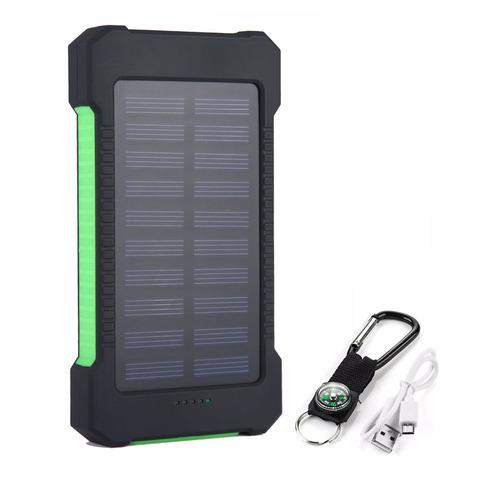 Banco de energía Solar de 20000mAh para móvil, cargador externo de carga rápida, 2 USB, iluminación LED para Xiaomi y iphone ► Foto 1/6