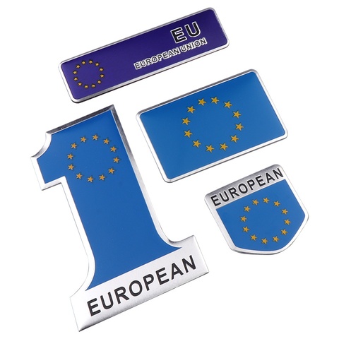 Pegatina 3D de aluminio para coche, bandera de la UE, la UE, la bandera europea, emblema, insignia, accesorios para coche, pegatina para teléfono móvil y ordenador portátil ► Foto 1/6