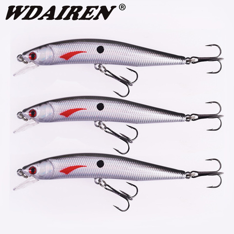 1 flotando PC Minnow Wobbler señuelo de pesca 10cm 8,5g Isca de plástico Artificial cebo duro Swimbait Crankbait bajo triple ganchos de ► Foto 1/6