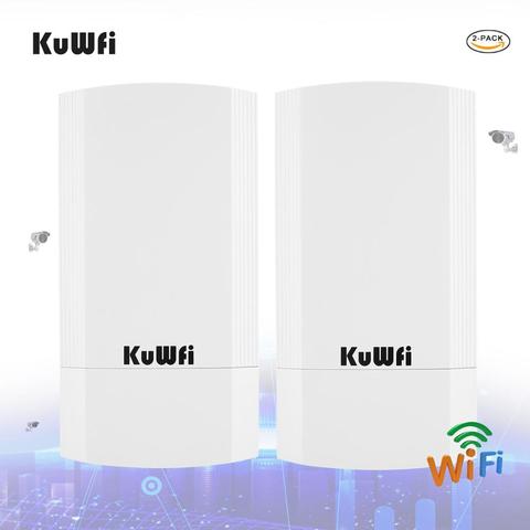 KuWFi CPE enrutador inalámbrico de largo alcance al aire libre 5G 450Mbps preconfigurado CPE Kit de punto interior al aire libre para punto puente inalámbrico ► Foto 1/6