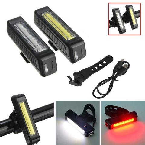 LED de Ciclismo de bicicleta recargable por USB, luz delantera y trasera de advertencia, accesorios de bicicleta ► Foto 1/6