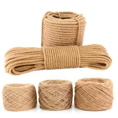 Cuerdas Sisal de yute de 4mm, 5mm, 6mm x 100m cuerda de cáñamo Natural Cord Decor Cat Pet Scratching Home Art Decor ► Foto 1/5