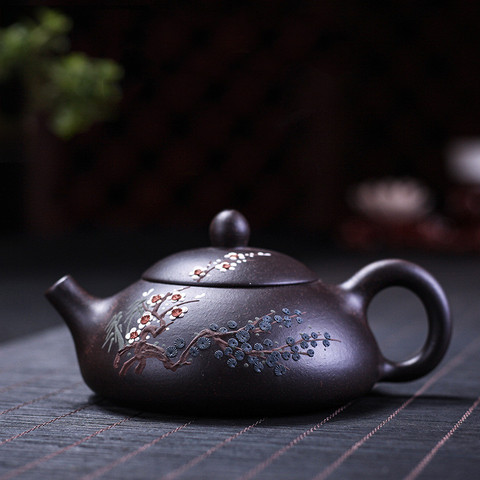 Yixing-TETERA de té hecha a mano con piedra de arcilla púrpura, regalo de Ceremonia de té personalizado, 160ml ► Foto 1/1