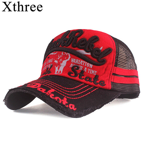 Xthree-Gorra de béisbol de malla con Cierre trasero para hombre y mujer, sombrero de béisbol de malla ajustable, estilo Hip Hop, Casual ► Foto 1/6