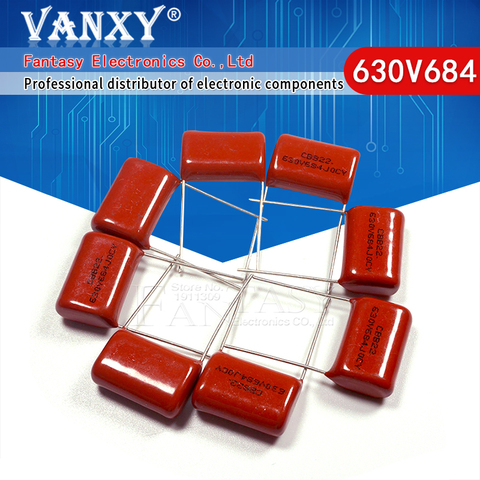 Condensador de película de polipropileno 630V684J, 0,68 UF, 20MM, 684, 630V, 680nf, CBB, 10 Uds. ► Foto 1/6