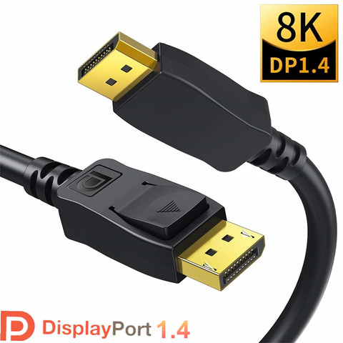 Displayport-cable DP 144 de 1,4Hz, puerto de pantalla 8K a DP 1,4, 8K @ 60Hz 4K @ 144Hz HDR para Monitor, proyector y portátil ► Foto 1/6