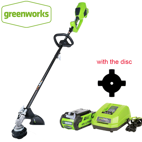 GreenWorks-motor sin escobillas de 800W, potente recortadora de cadena inalámbrica de 40V y 14 pulgadas, G-MAX, batería de 4Ah y cargador incluido ► Foto 1/5