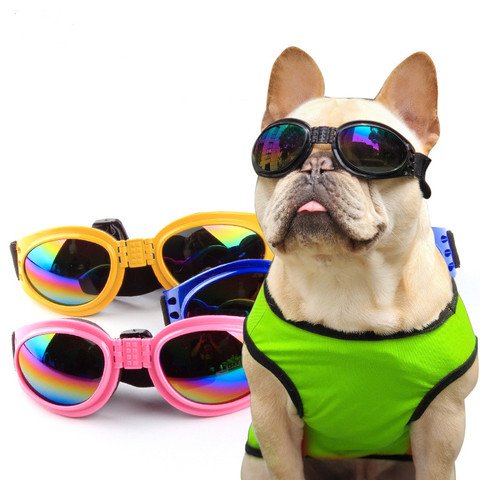 Mejor Venta de mascotas gafas 6 Color plegable pequeño mediano grande perro protección UV gafas de sol accesorios para perros y gatos, suministros para mascotas ► Foto 1/5