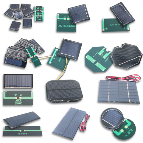 Módulo de batería de panel solar monocristalino, placa epoxi de 4V, 5,5 V, 5V, 6V, 7V, 10V, 12V, modelo de placa de generación de energía PET ► Foto 1/6