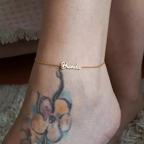 Tobillera con nombre personalizado para mujer, pulsera para tobillo hecha a mano con letra de alfabeto, joyería Bohemia para playa, regalos de San Valentín ► Foto 1/6