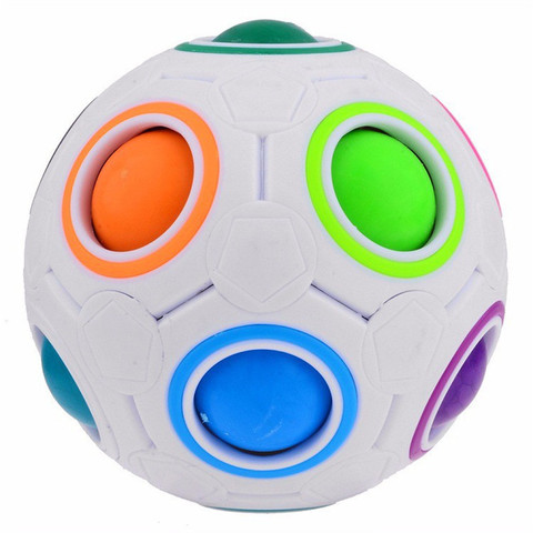 Gran oferta de fútbol cubo mágico de velocidad rompecabezas juguetes educativos para niños cubos para bebé cubo esférico Bola de arco iris ► Foto 1/6