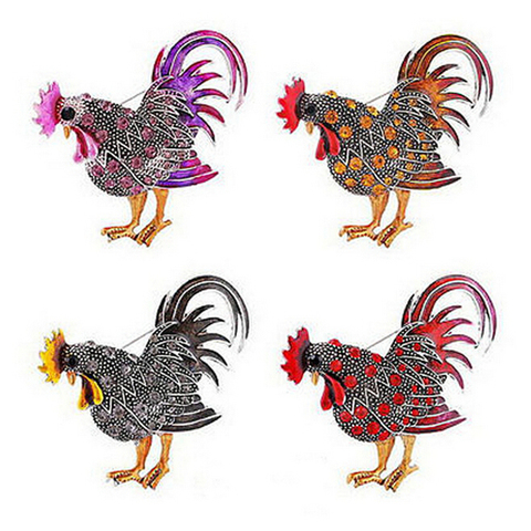 1 pieza cristal Diamante de imitación pollo Gallo granja Animal broche Pin disfraz joyería para mujer ► Foto 1/6