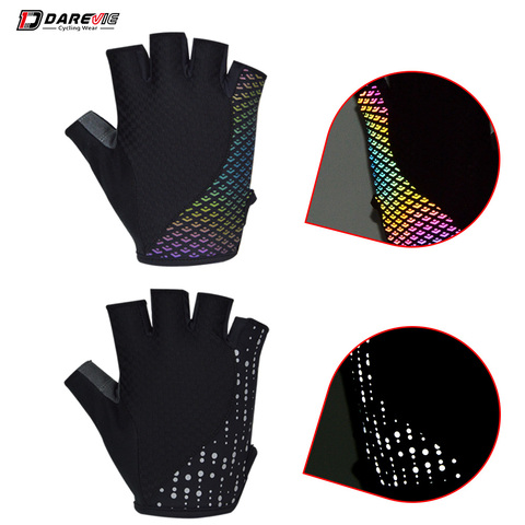 DAREVIE-guantes de ciclismo reflectantes de medio dedo, con Verlco, acolchados de Gel de alta calidad, superligeros y suaves ► Foto 1/6