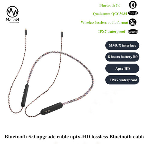 Bluetooth Cable 5,0 APTX HD inalámbrico Cable de actualización sin pérdidas IE80 mmcx 0,78 auriculares V5.0 Aptx le Cable para TFZ bgvp ► Foto 1/6