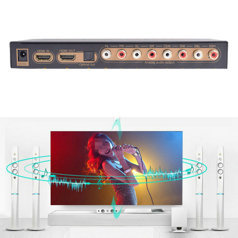 Extractor de Audio analógico Digital 4K, Salida Óptica multicanal SPDIF RCA a 7,1 hdmi, convertidores compatibles con 192KHz DAC LPCM ► Foto 1/5