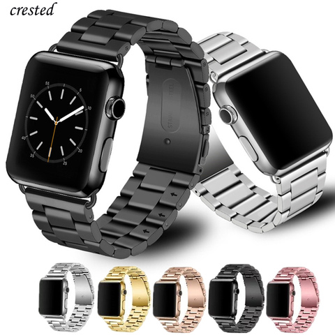 De acero inoxidable correa de reloj Apple watch banda 42mm 38mm accesorios para iWatch pulsera de Metal Apple watch serie 5 4 3 iPhone 6 40mm 44mm ► Foto 1/6