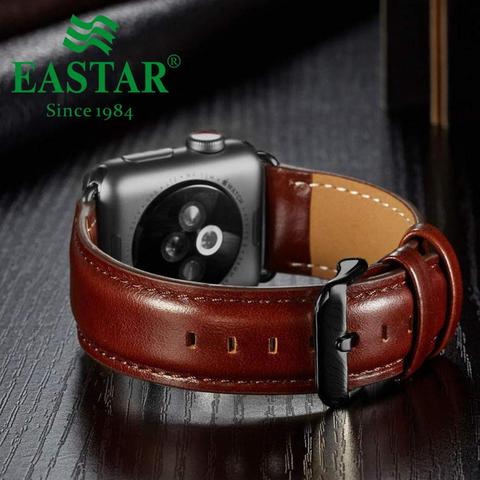 Correa de cuero genuino para Apple Watch series 1/2/3 42mm 38mm, pulsera para iwatch series 6 5 4 SE 40mm 44mm ► Foto 1/6