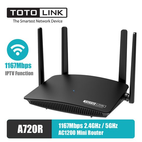 TOTOLINK-minienrutador inglés A720R, Wifi, 5GHz/2,4 GHz, 1167Mbps, función de IPTV, 4 x 5dBi, antenas fijas beamforming ► Foto 1/6