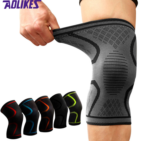 AOLIKES 1 Pc rodillera soporte rodillera levantamiento de pesas de gimnasio vendaje correas de compresión manga de rodilla brace ► Foto 1/6