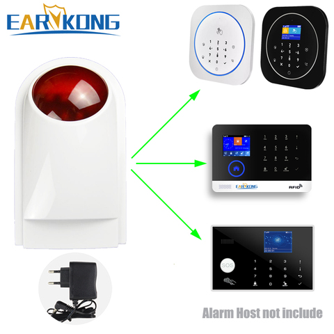 Alarma de sirena de luz estroboscópica inalámbrica de 433MHz impermeable solo para G4/W123/PG103/W2B sistema de alarma WiFi/GSM ► Foto 1/6