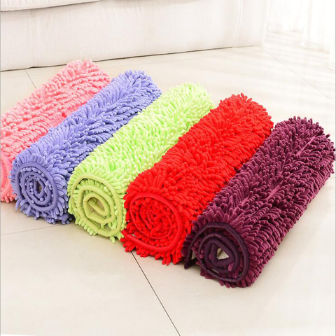 33*50cm Chenille escalera Mat Chenille para piso alfombra cocina y la alfombra de la sala de microfibra de estera de baño puerta suelo antideslizante Mat ► Foto 1/6