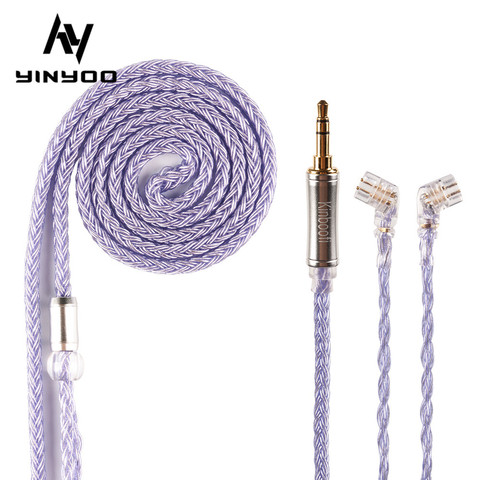 Kinboofi 16 núcleos de alta pureza Cable plateado/2,5/3,5/4,4 MM con MMCX/2PIN/QDC para BLON BL-01 BL-03 TINHIFI T2 T2 más KZ EDX ► Foto 1/6