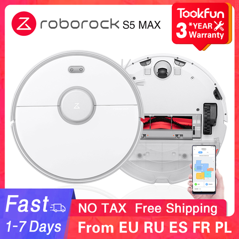 Roborock-Robot aspirador S5 Max, nuevo limpiador automático de 2022, barre, aspira, esteriliza, friega, planificación inteligente, con aplicación wifi XIAOMI MIJIA ► Foto 1/6