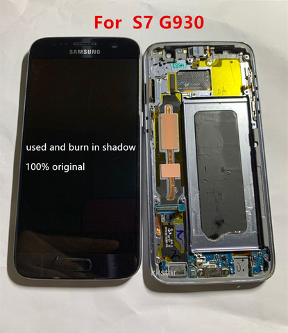 Pantalla LCD original para SAMSUNG GALAXY S7 G930F G930A, digitalizador de pantalla táctil, reemplazo Super Amoled usado y quemado, 100% original ► Foto 1/6