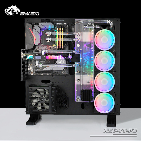 Solución de canal de agua de tablero acrílico BYKSKI para ThermalTake/Tt Core P5 para CPU GPU Block/3PIN RGB/en lugar de depósito ► Foto 1/6