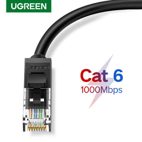 Cable Ethernet UGREEN, Cable Lan de Red Cat 6 de 1000Mbps, Cable de red Gigabit UTP para enrutador de ordenador portátil, Cable Ethernet RJ45 CAT6 ► Foto 1/6